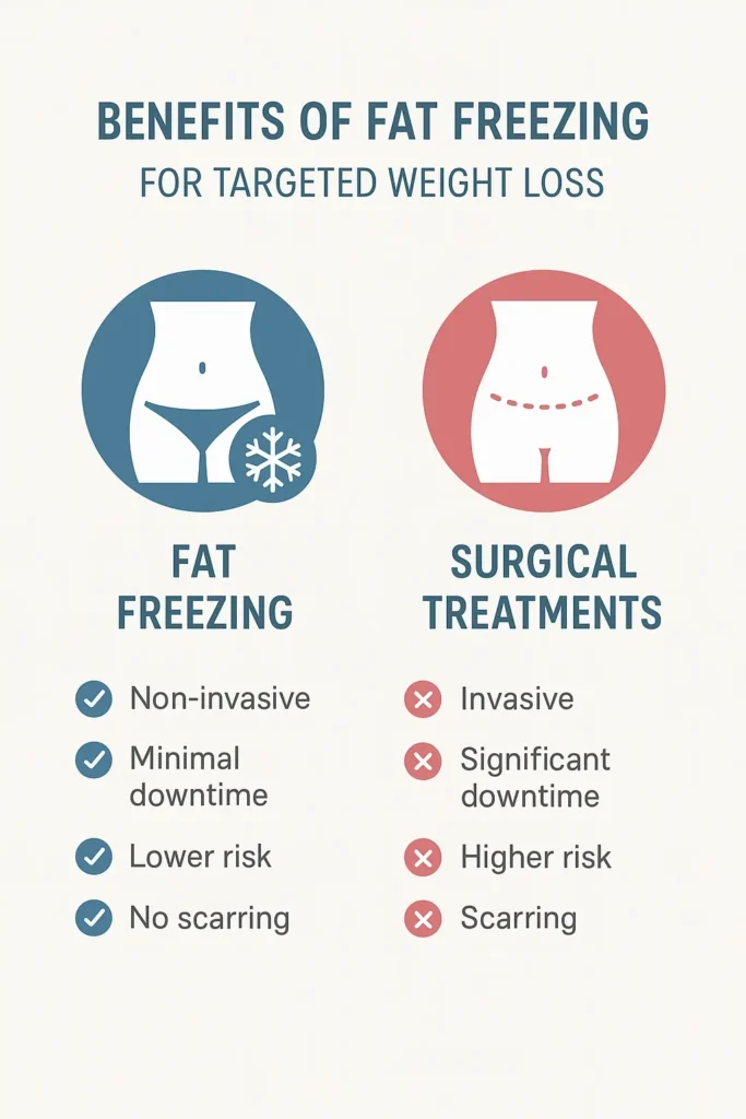 graphic showing the benefits of fat freezing King's Norton