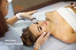 Woman having Hi-Fu to reduce wrinkles King's Norton.