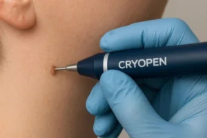 Person receiving skin tag removal King's Norton